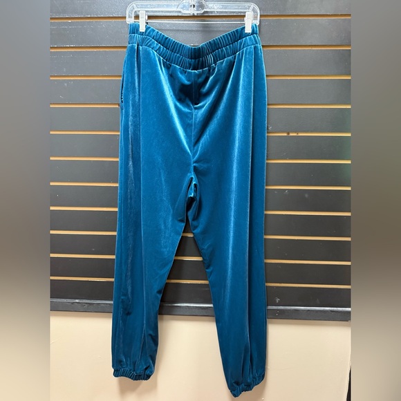INC International Concepts Teal Velvet Joggers - Picture 3 of 3